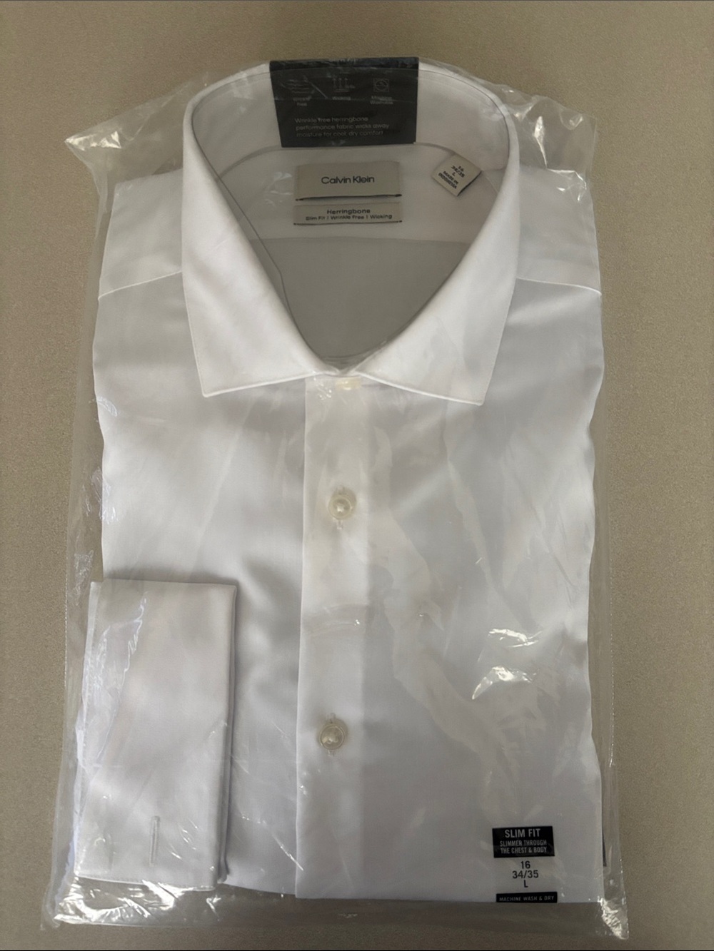 Calvin Klein Men’s Herringbone Slim Fit Shirt